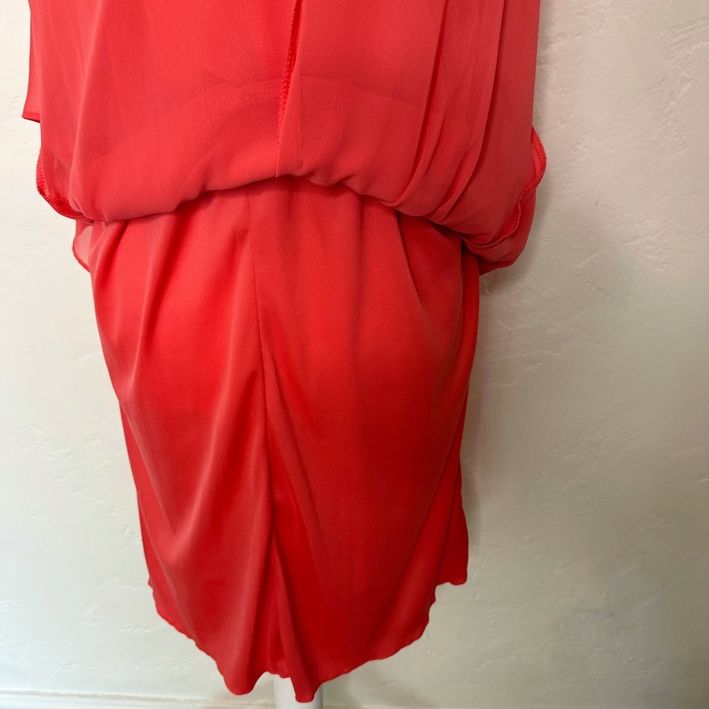 B. Smart Hi/Lo Chiffon Salmon-Colored Dress- Size 14 - Picture 13 of 15